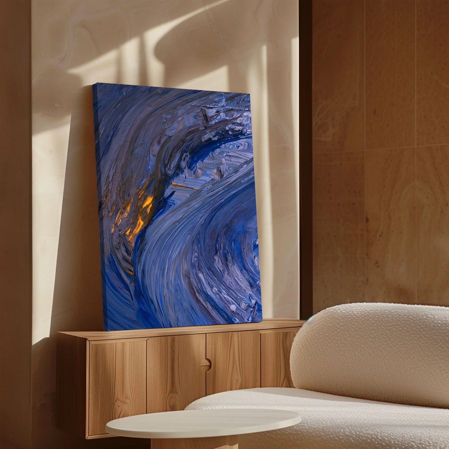 Cobalt Flow – Abstract Canvas Painting