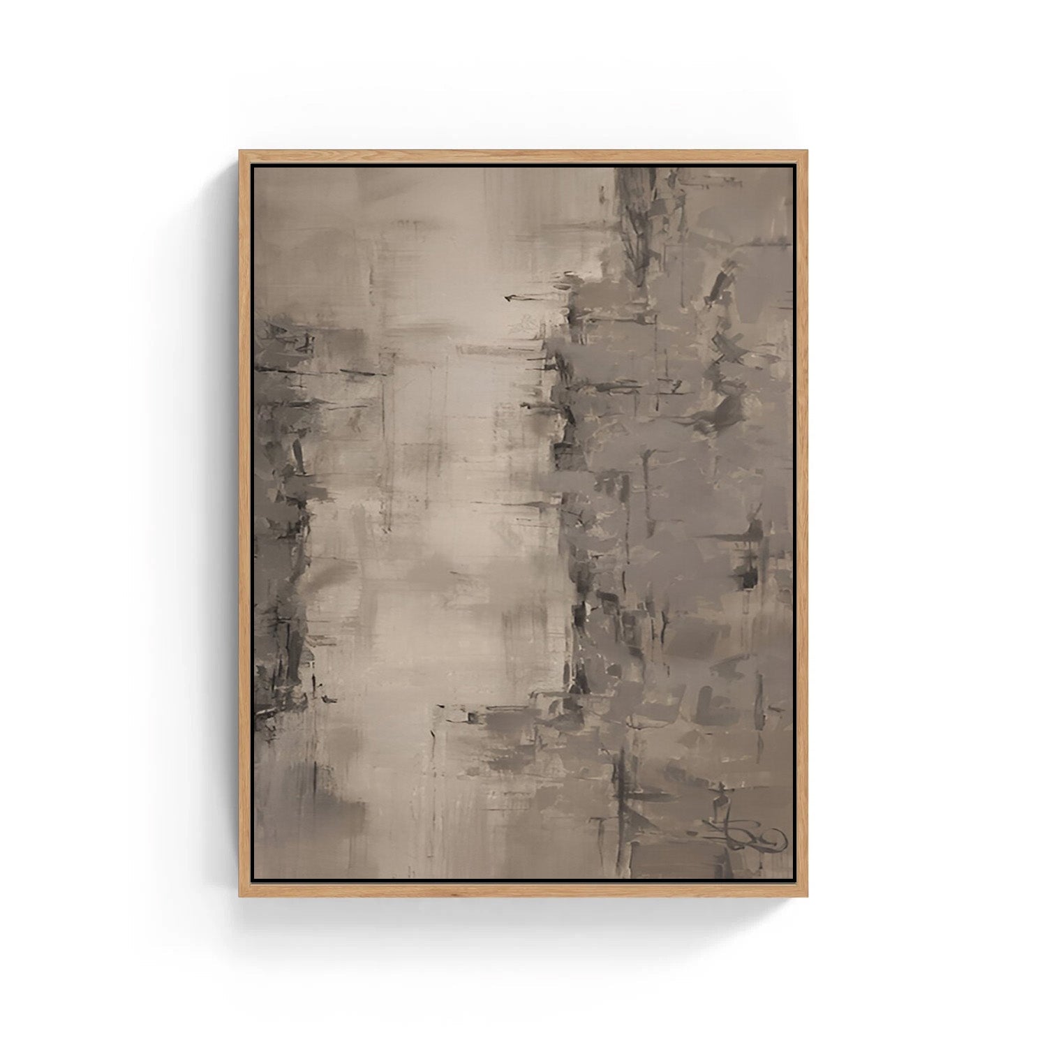 Whispered Stone – Neutral Minimal Abstract Canvas