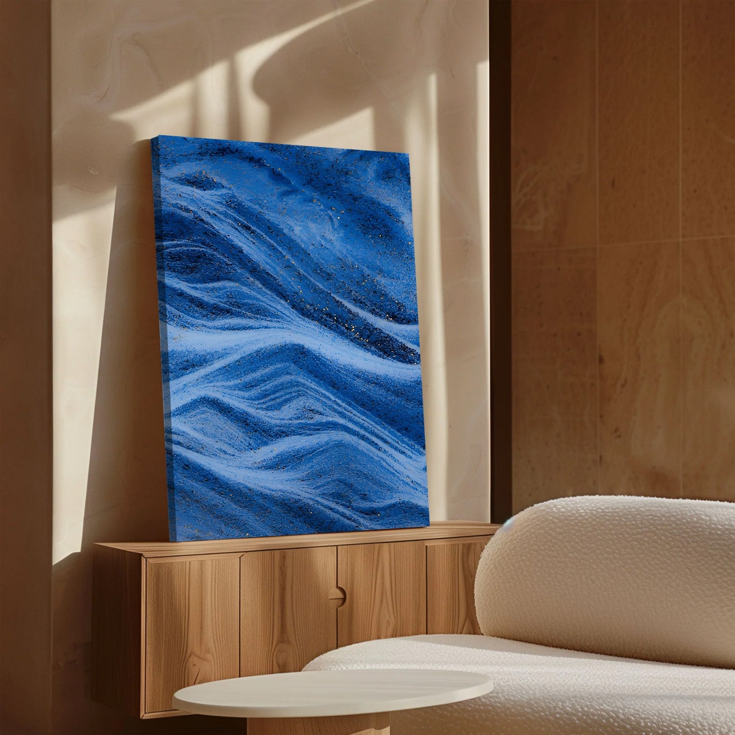 Midnight Waves, Abstract Canvas Painting