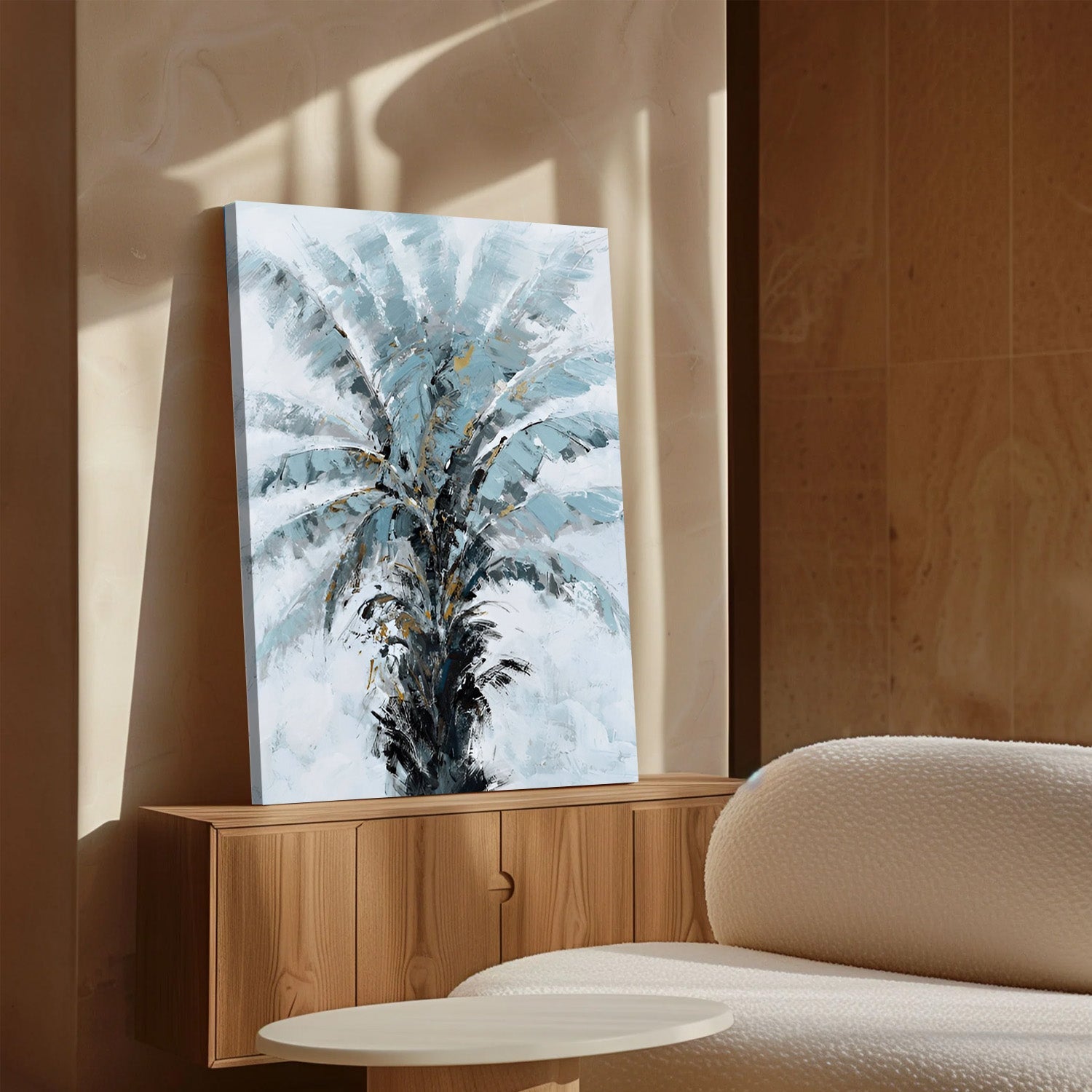 Palm Serenity, Abstract Canvas Painting
