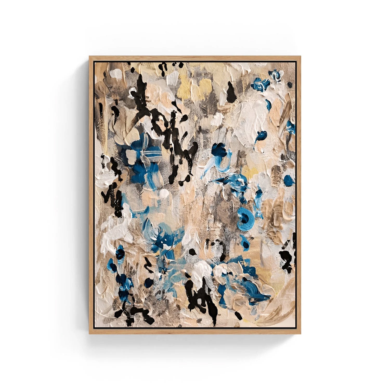 Earth & Azure Harmony – Abstract Canvas Painting