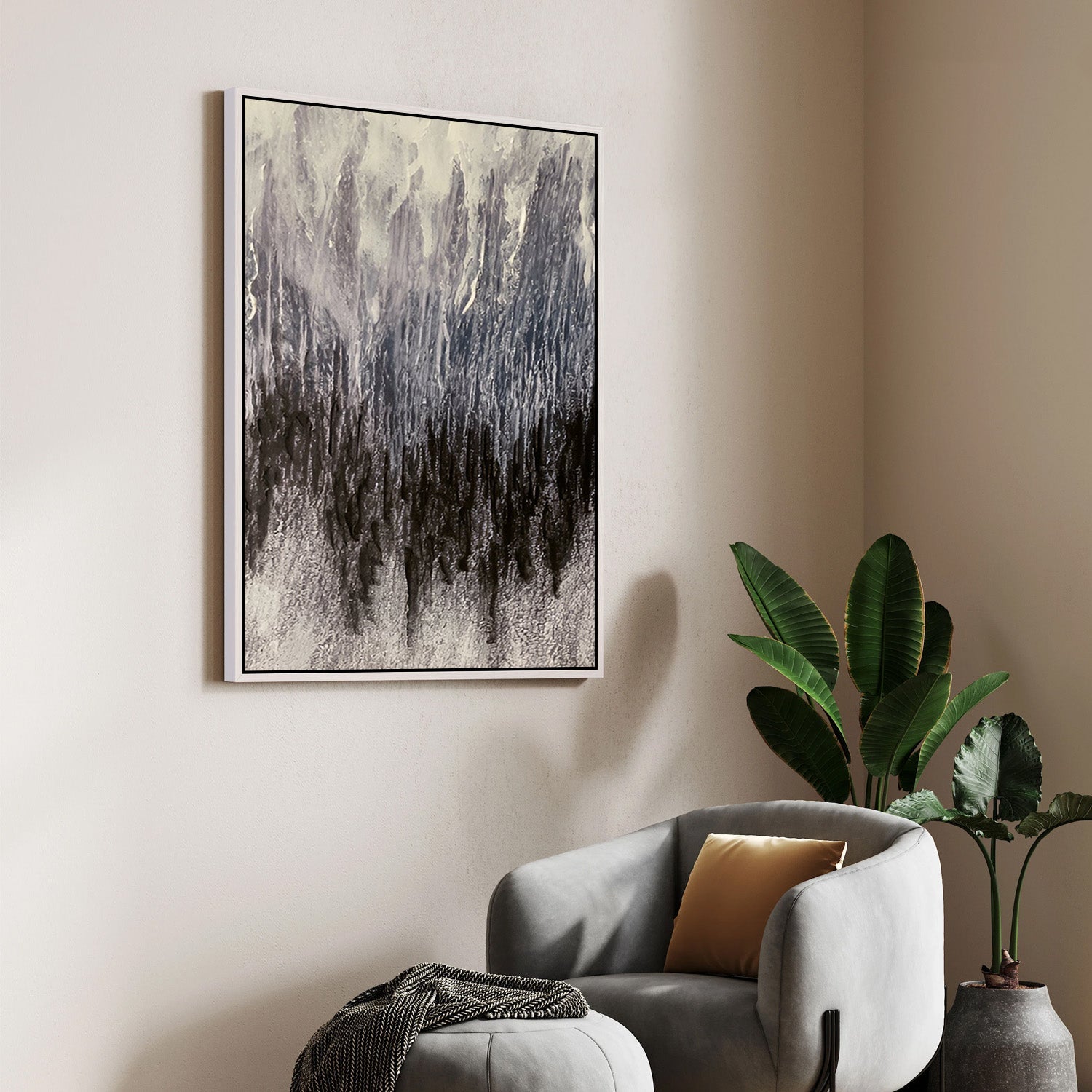 Monsoon Silence – Abstract Canvas Painting