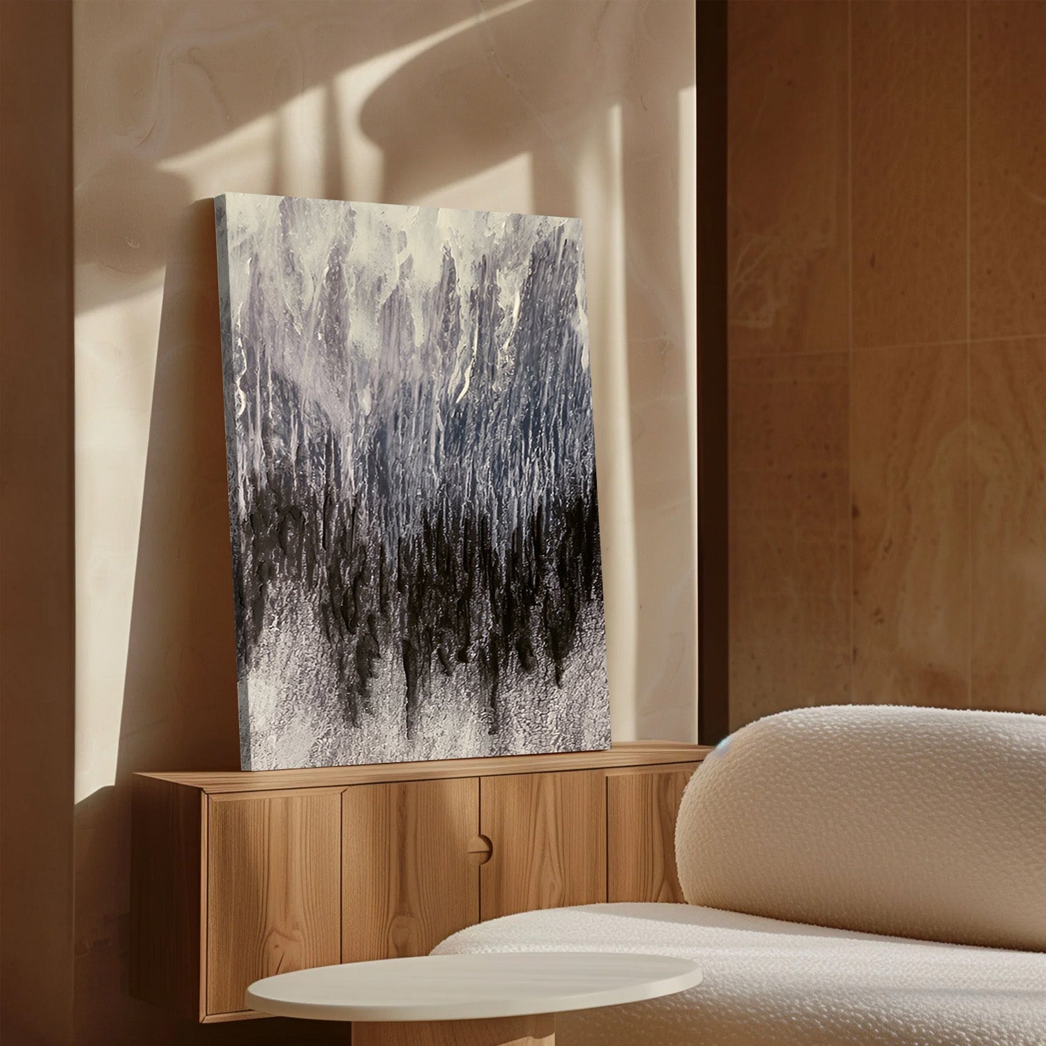 Black Grey Abstract Artwork Canvas Wall Art