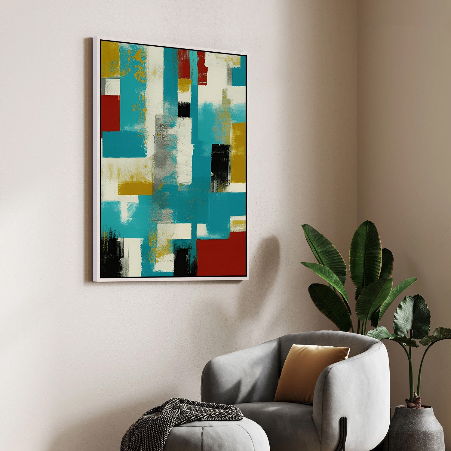 Urban Mosaic – Abstract Canvas Painting