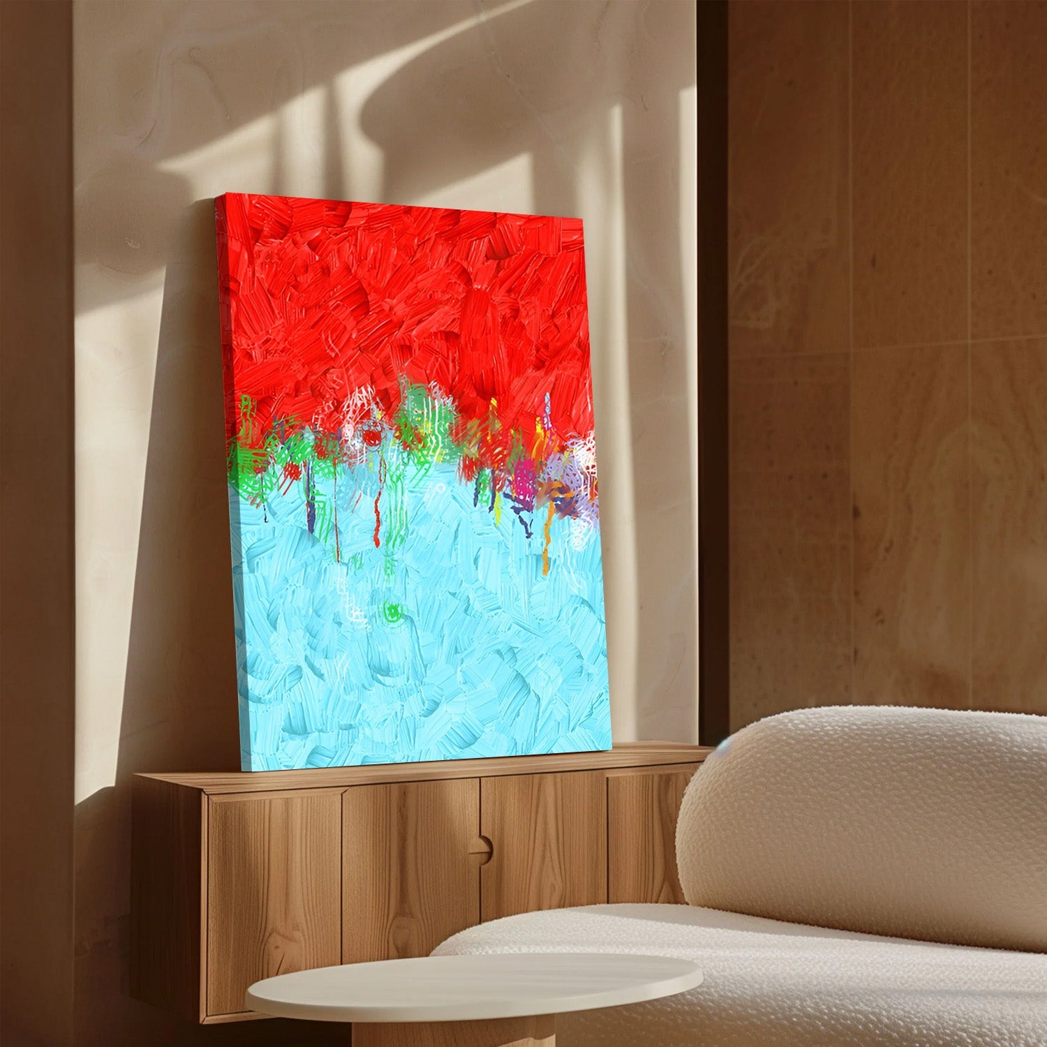 Crimson Horizon – Abstract Canvas Art