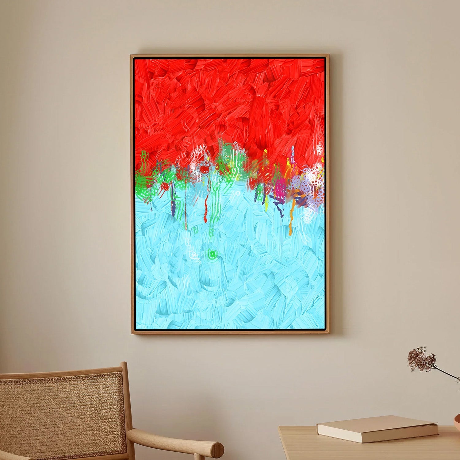 Crimson Horizon – Abstract Canvas Art
