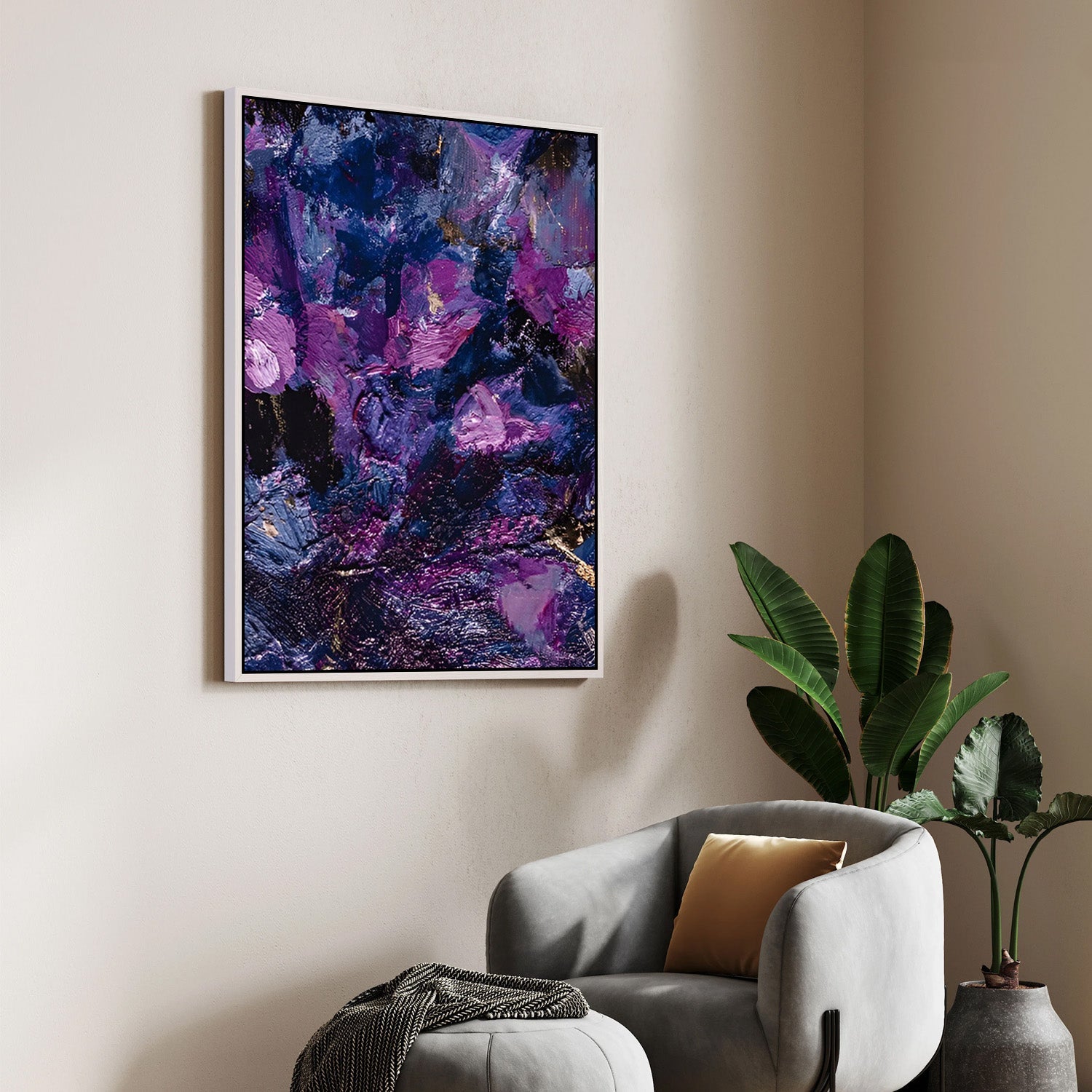 Midnight Amethyst – Abstract Canvas Art