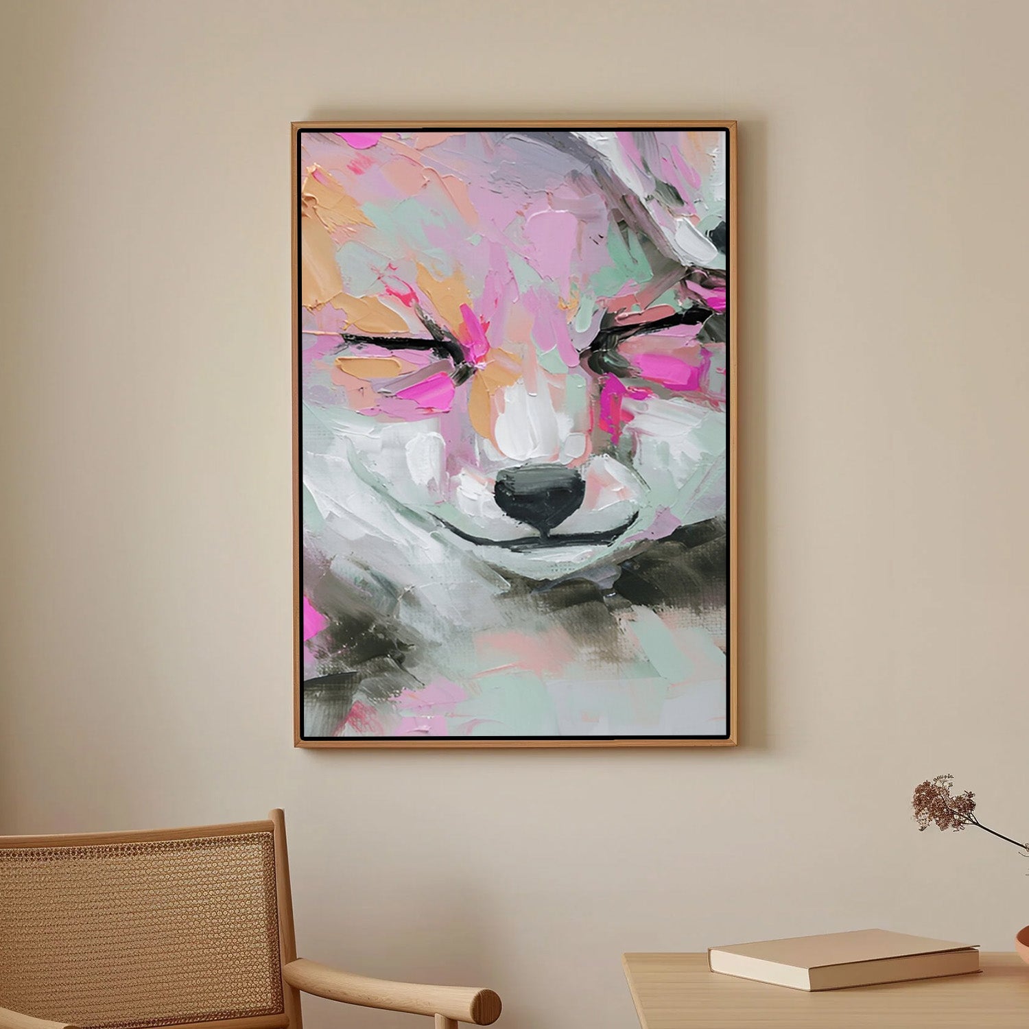 Blush Whisper – Abstract Portrait Canvas