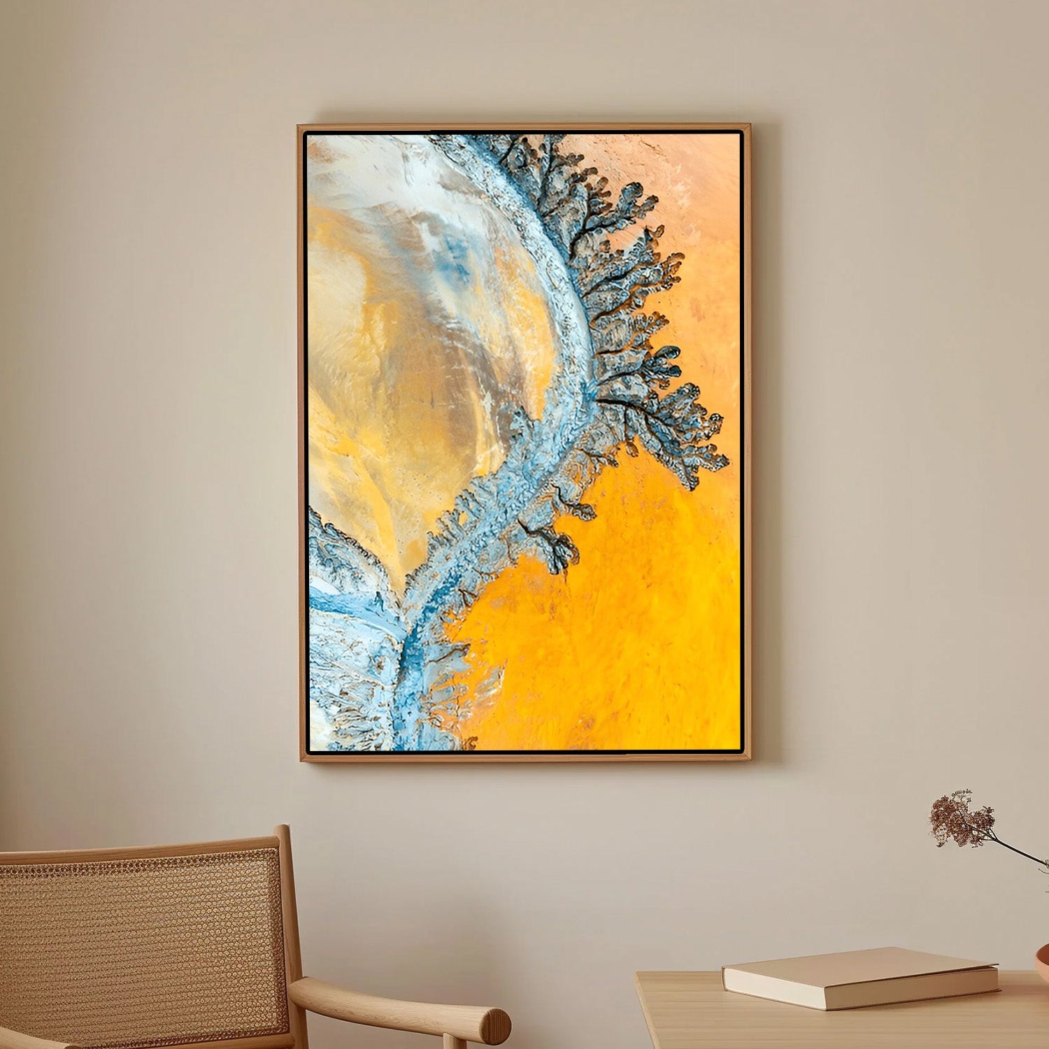 Golden Current, Abstract Canvas Painting