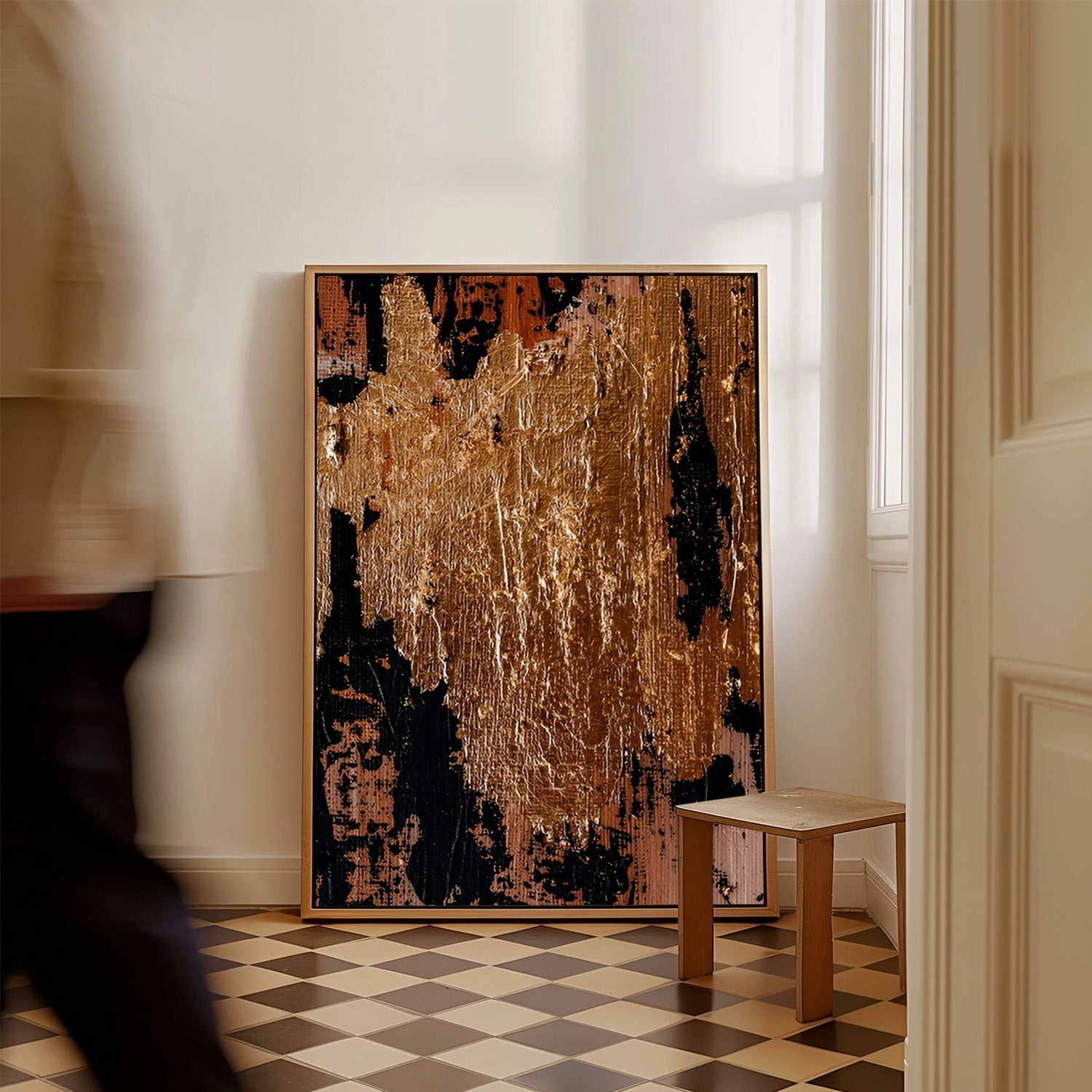 Molten Gold Noir – Abstract Canvas Painting