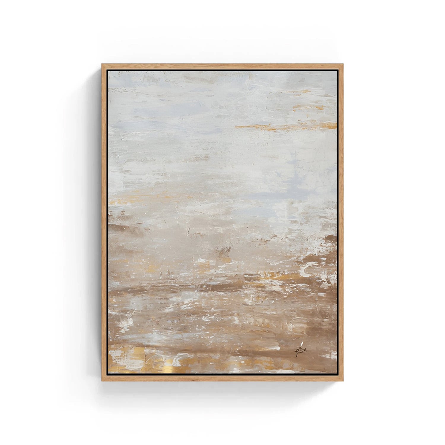Whispering Horizon – Minimal Earth-Tone Abstract Canvas