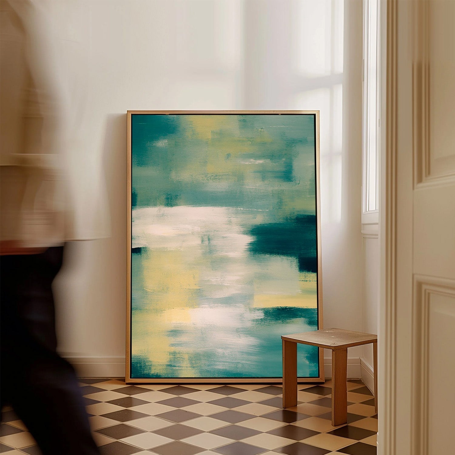 Calm Horizon – Serene Teal Abstract Canvas