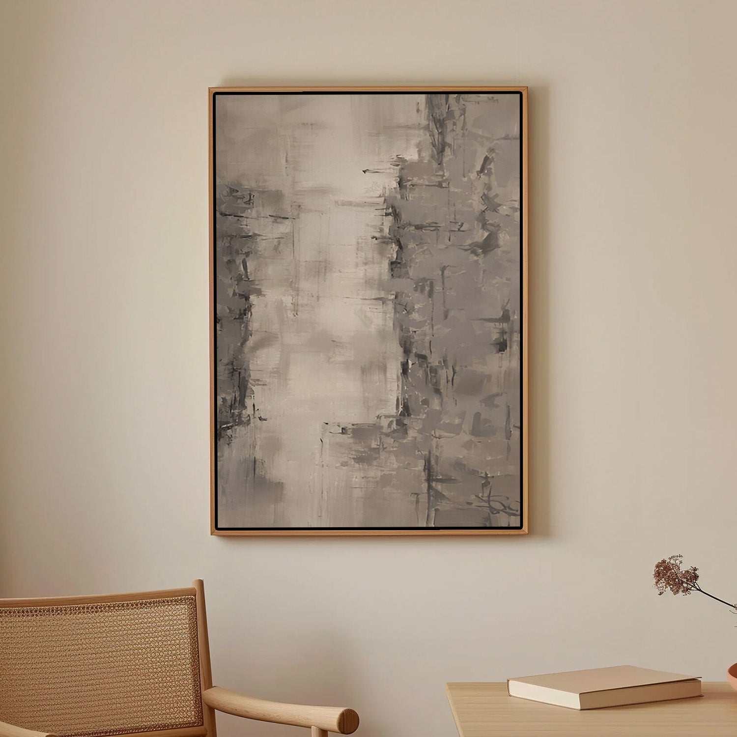 Whispered Stone – Neutral Minimal Abstract Canvas