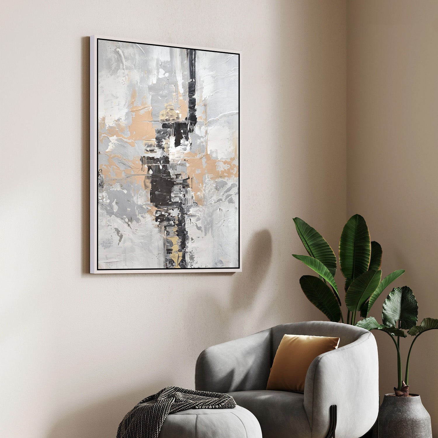 Ethereal Monolith, Abstract Canvas Painting