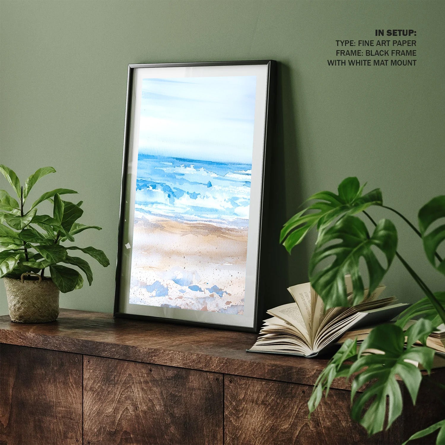 Whispering Shores, Minimal Beach Canvas Painting