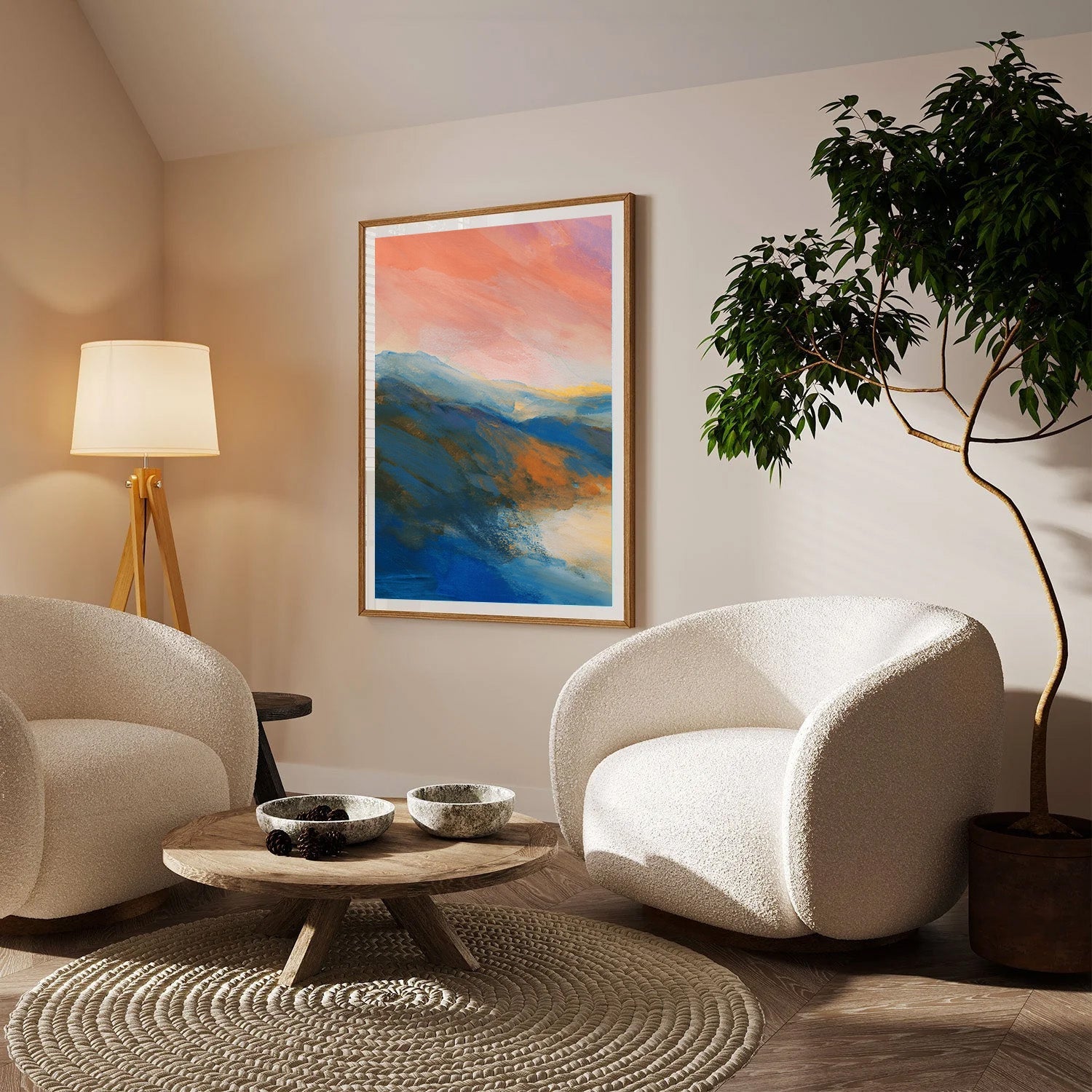 Embers of Dusk, Abstract Landscape Canvas Art