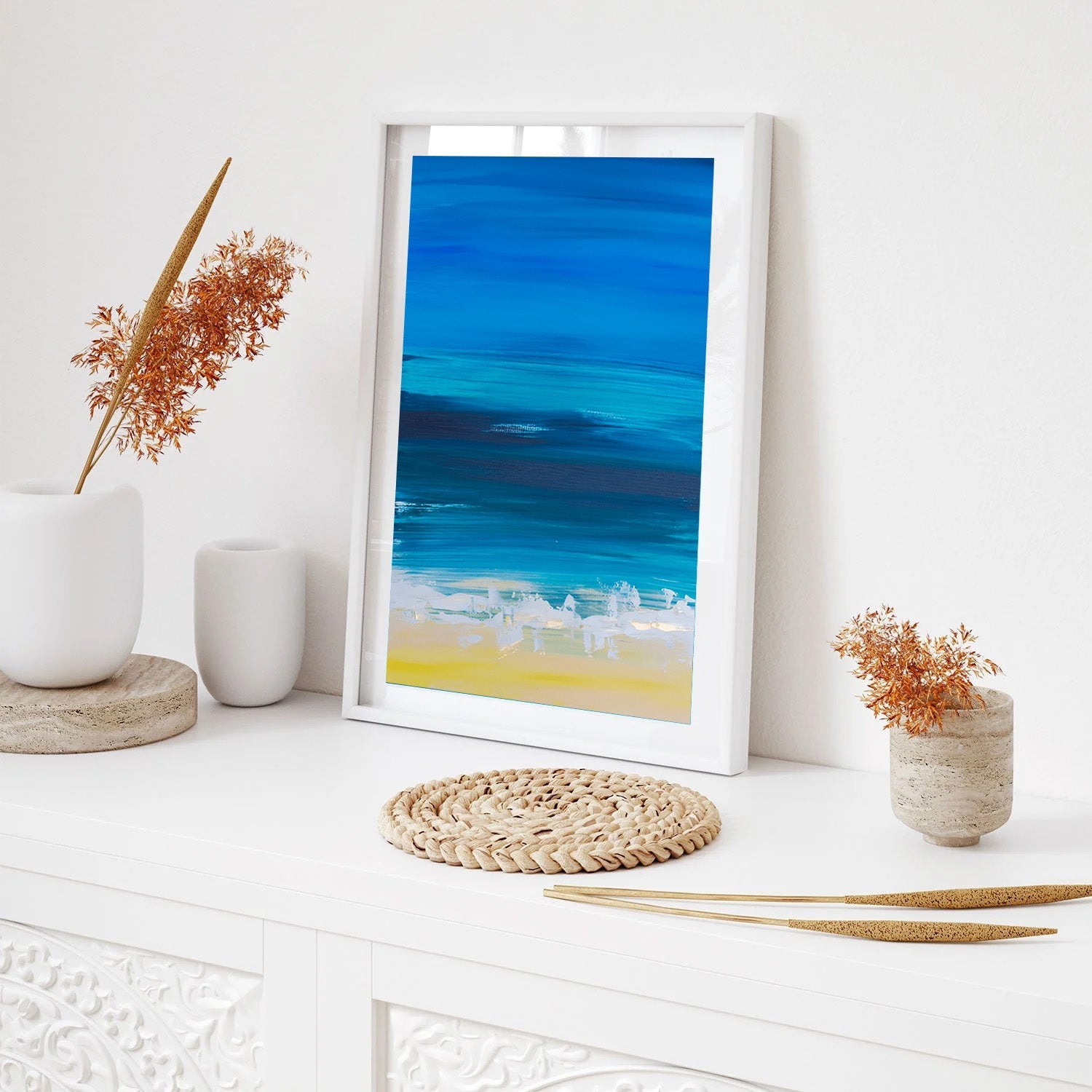 Blue Serenity, Abstract Seascape Canvas Painting