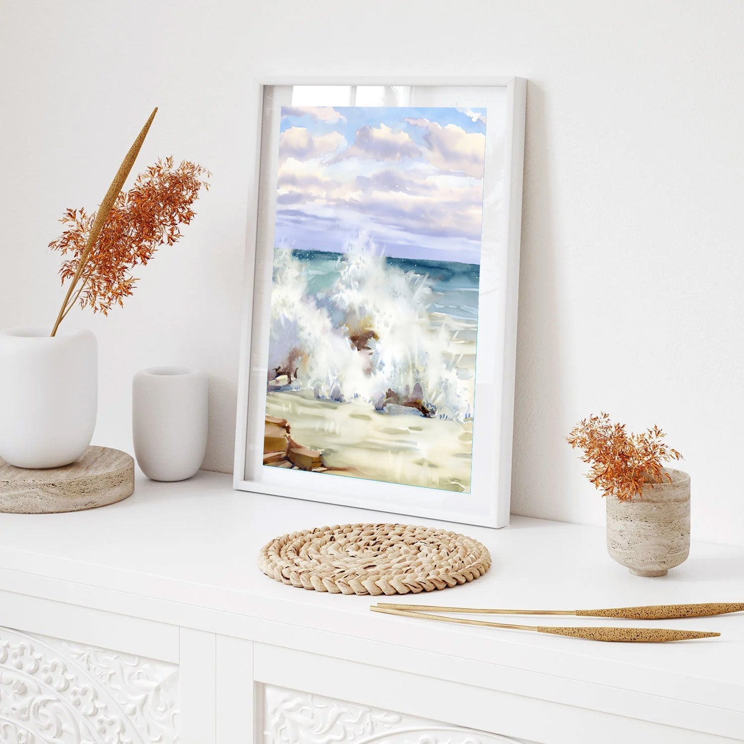 Ocean Whisper, Contemporary Coastal Canvas Art