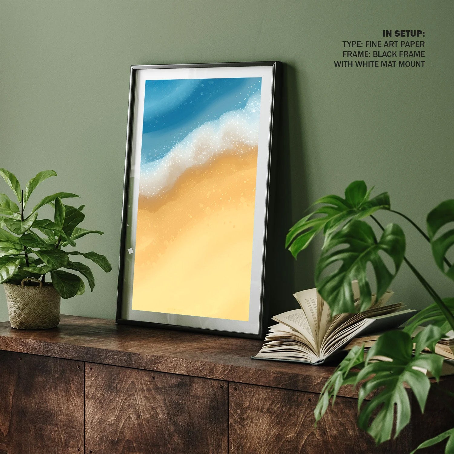 Golden Shoreline, Minimalist Coastal Abstract Canvas Painting