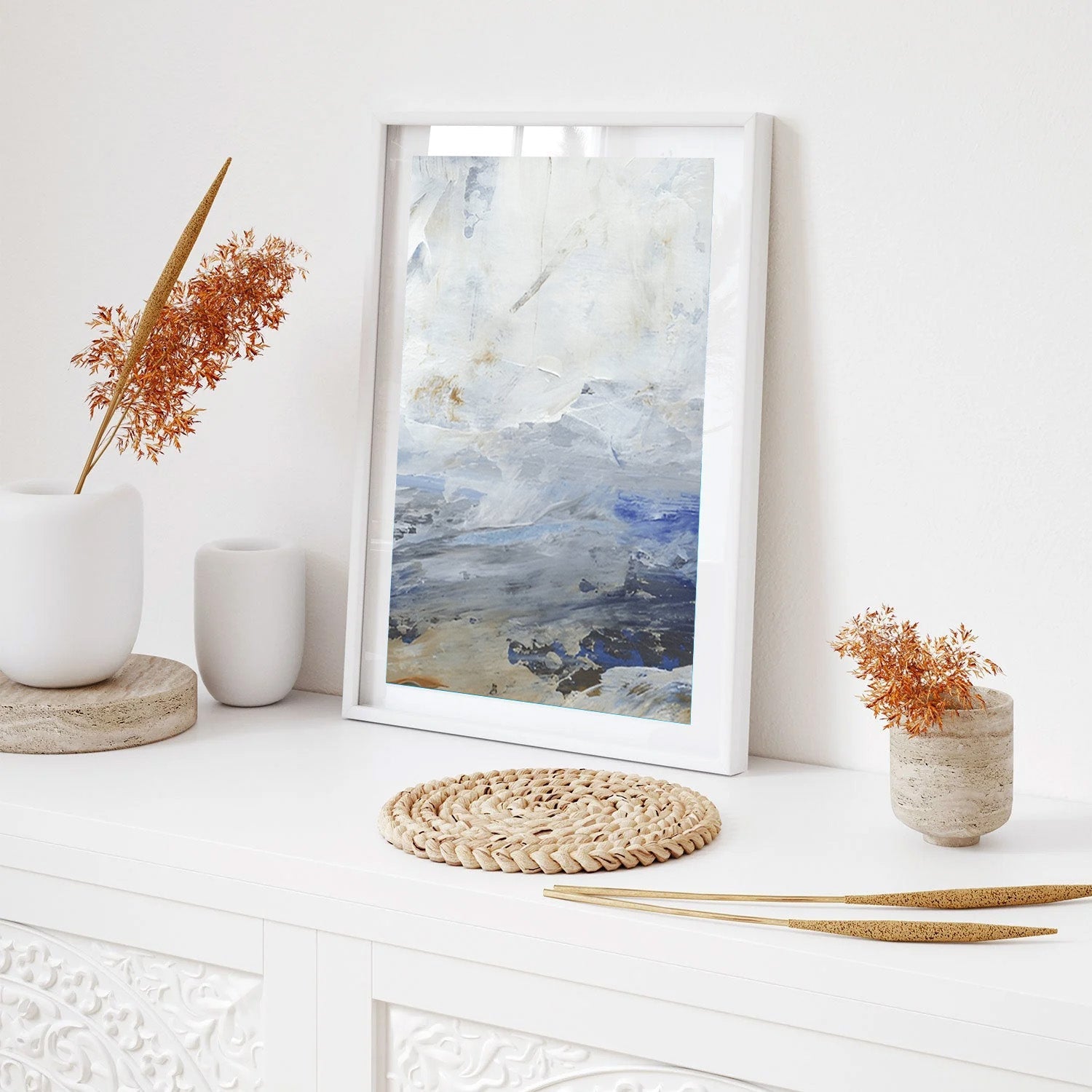 Silent Tide, Minimalist Coastal Canvas Painting