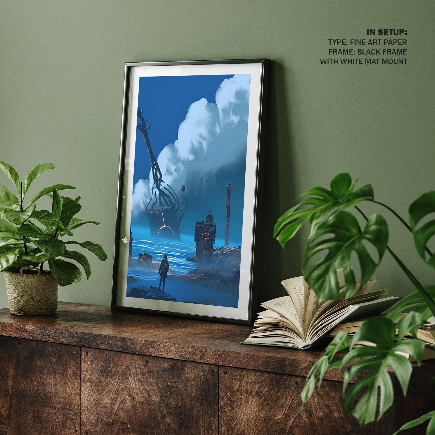 Eclipse of the Tides, Futuristic Seascape Canvas Painting