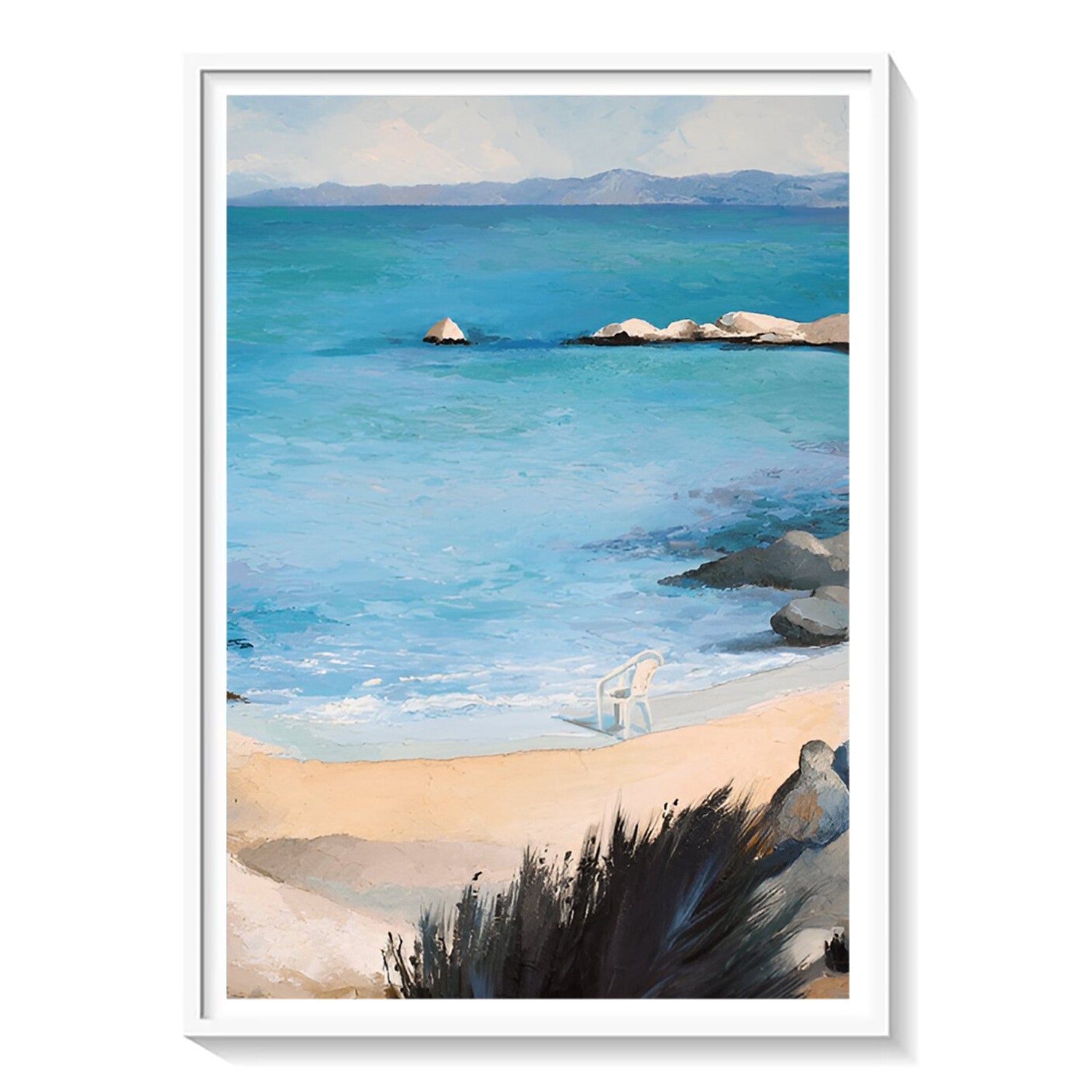 Silent Cove, Serene Beach Canvas Painting