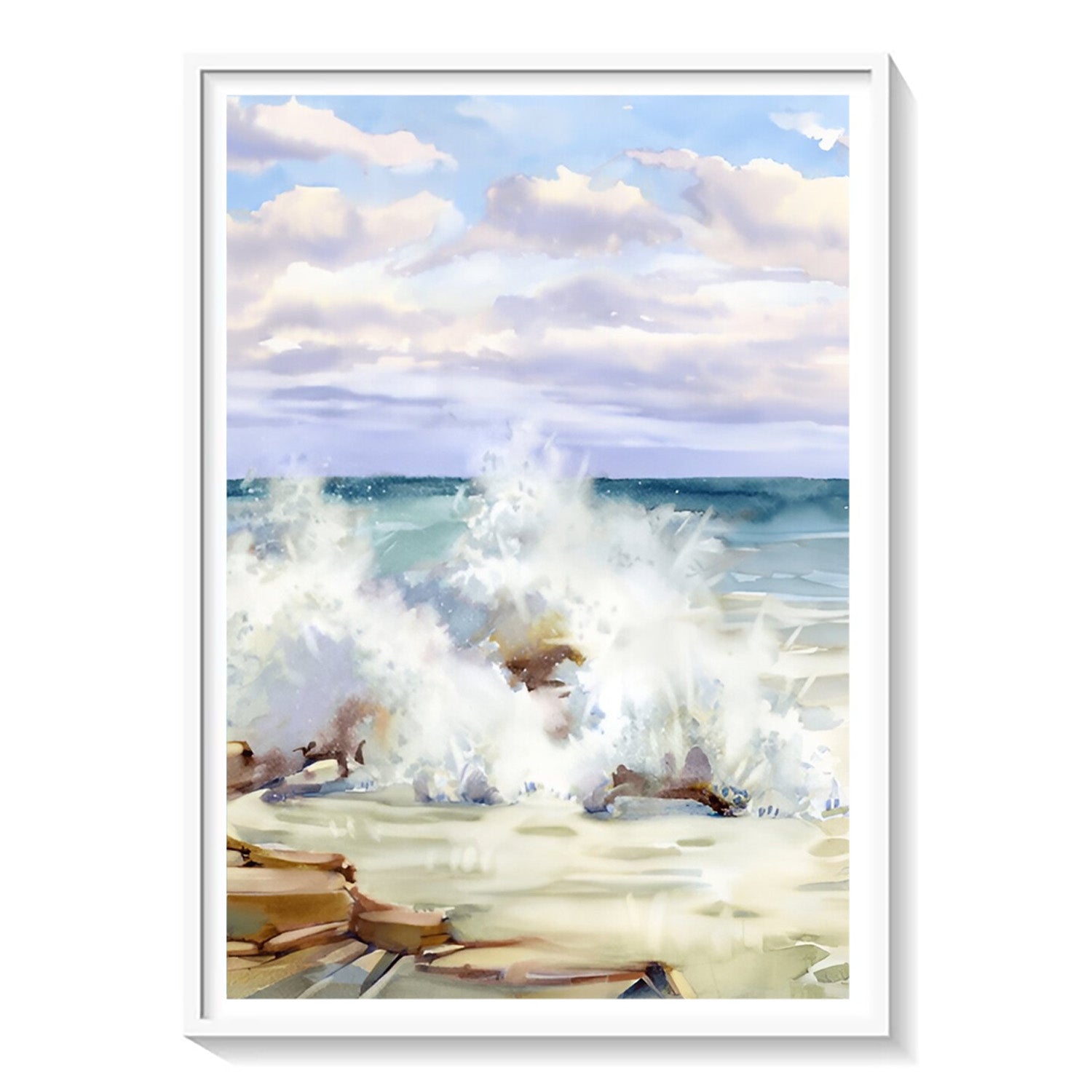 Ocean Whisper, Contemporary Coastal Canvas Art