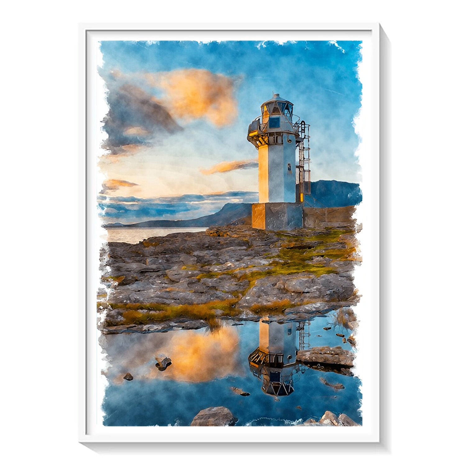 Guiding Light, Lighthouse Coastal Canvas Painting