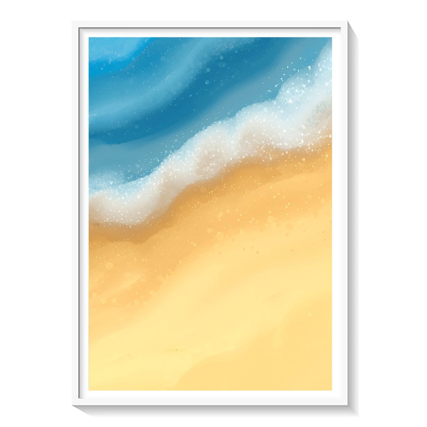 Golden Shoreline, Minimalist Coastal Abstract Canvas Painting