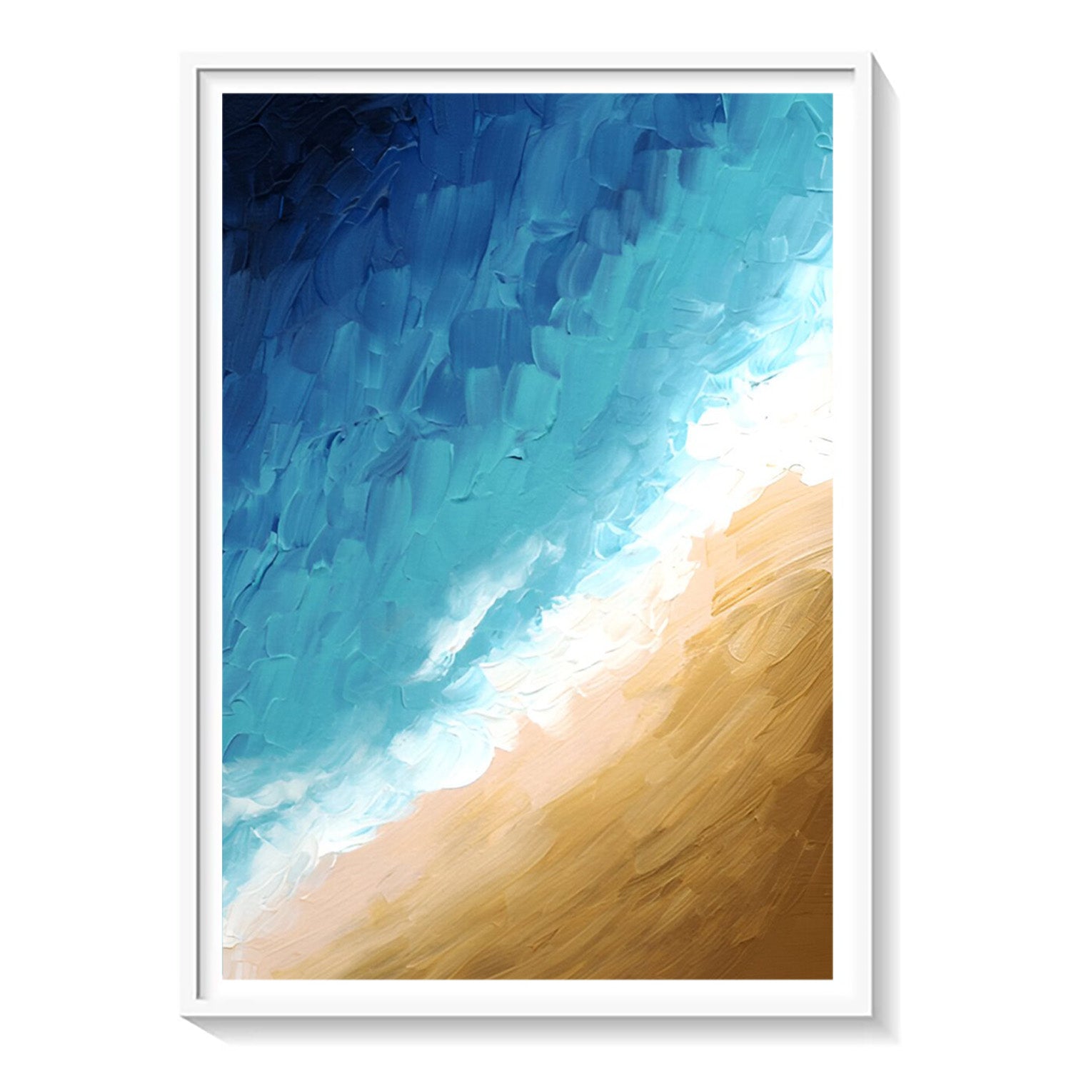 Where Waves Meet Sand, Abstract Coastal Texture Art