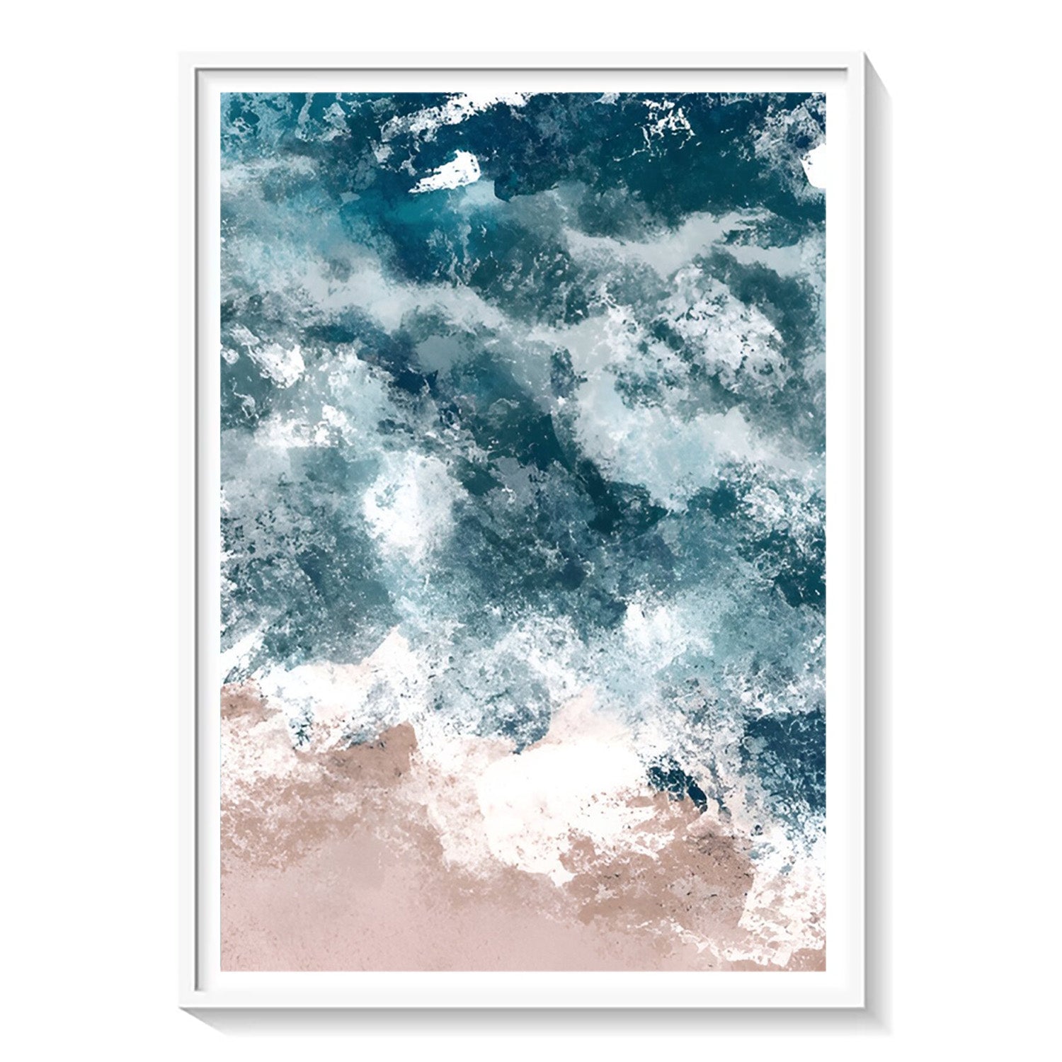 Azure Break, Dynamic Ocean Canvas Painting