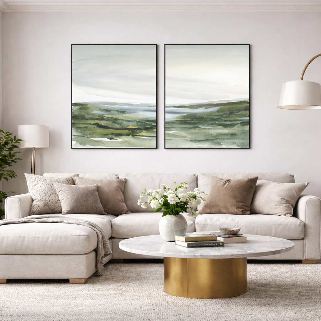 The Morning After Rain Set of 2 Canvas Wall Art