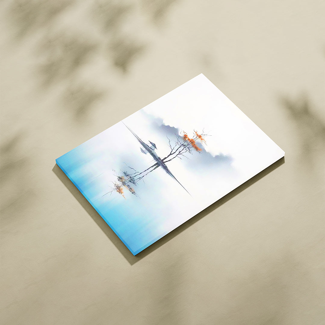 Still Waters, Silent Sky – Minimalist Nature Reflection Wall Art