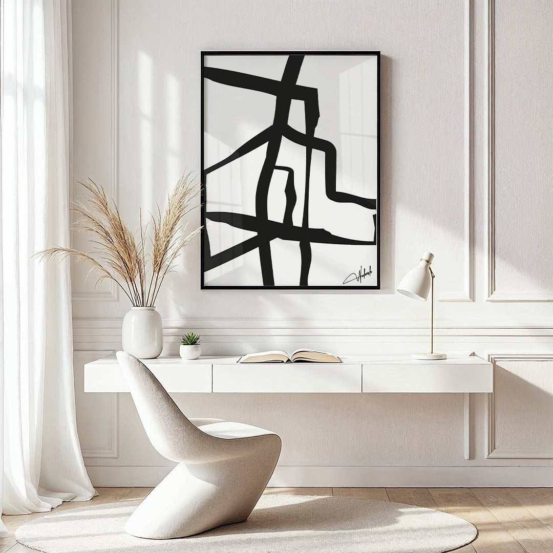Minimal Line Art - Abstract Intersecting Lines Frame
