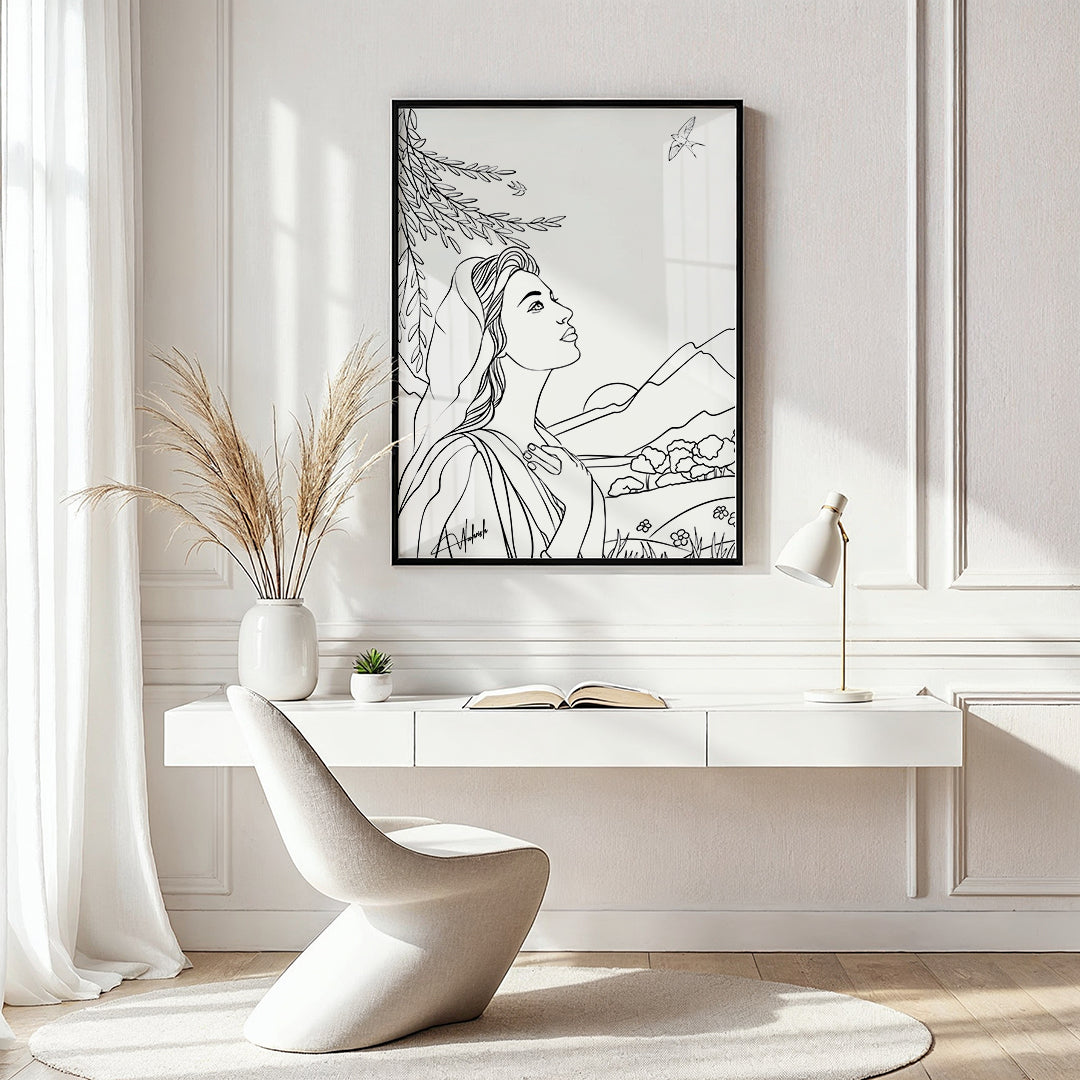 Nature Muse - Line Art Wall Frame