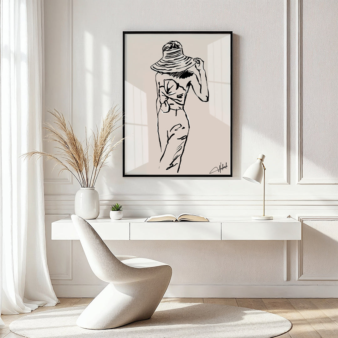 Hopeful Gaze - Nature Inspired Line Art Frame