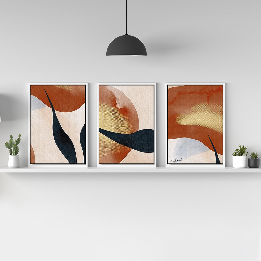 Earthy Botanical Wall Art – Set of 3 Paintings