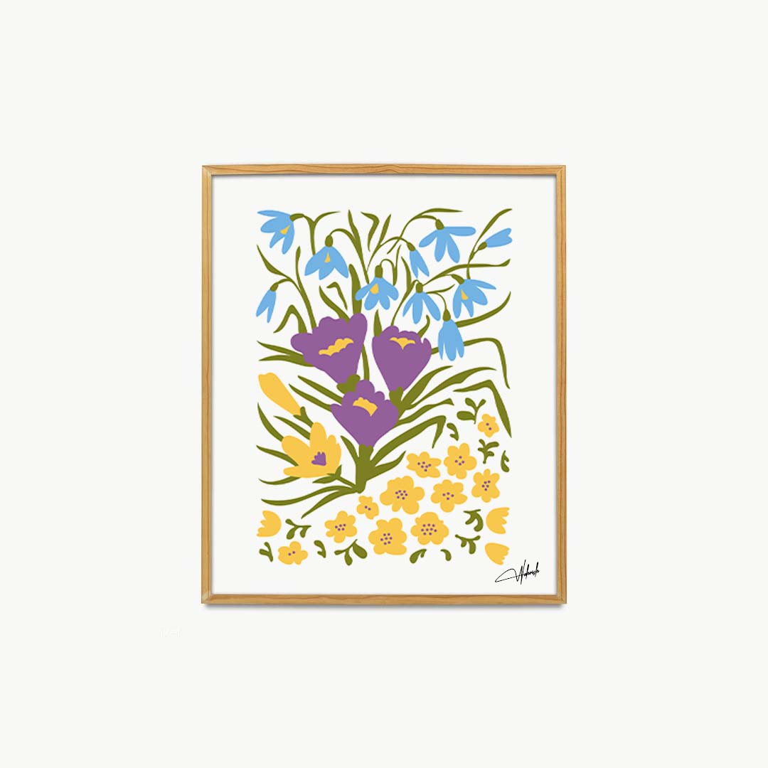 Golden Blossoms Dancing With Blue