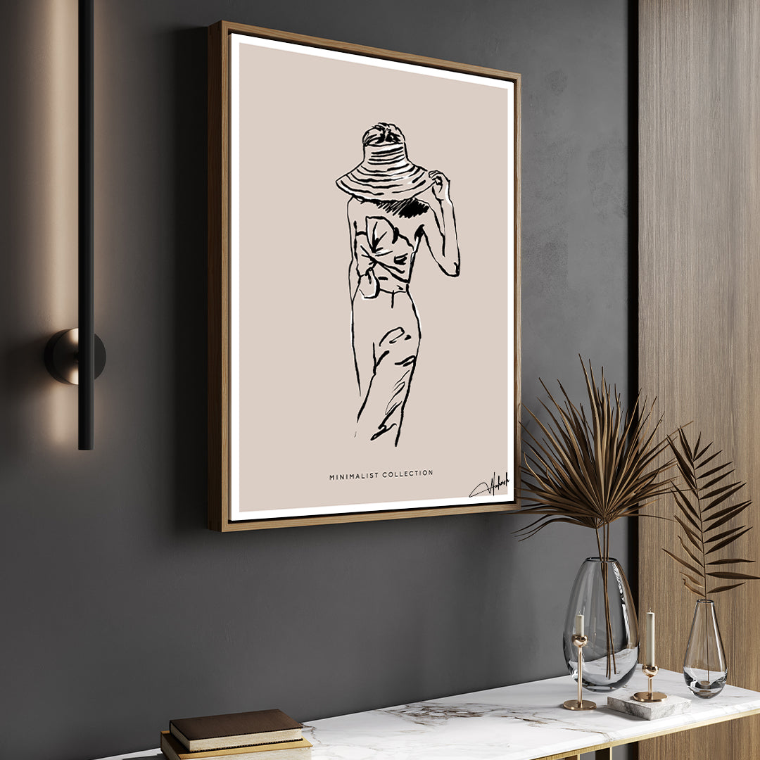 Hopeful Gaze - Nature Inspired Line Art Frame