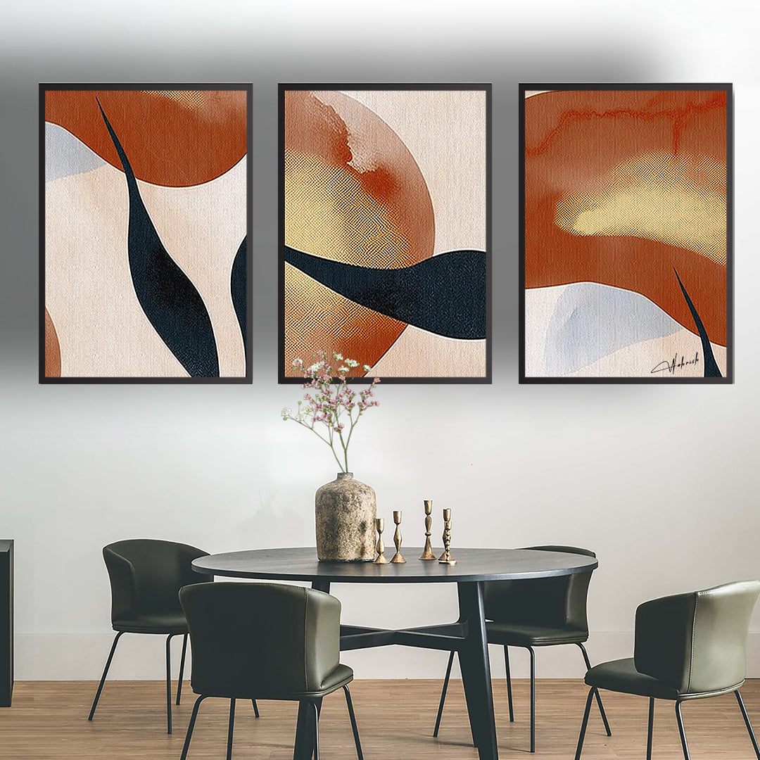 Earthy Botanical Wall Art – Set of 3 Paintings