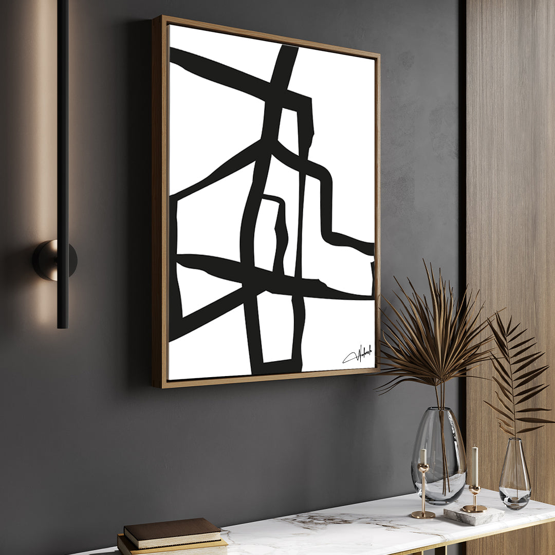 Minimal Line Art - Abstract Intersecting Lines Frame