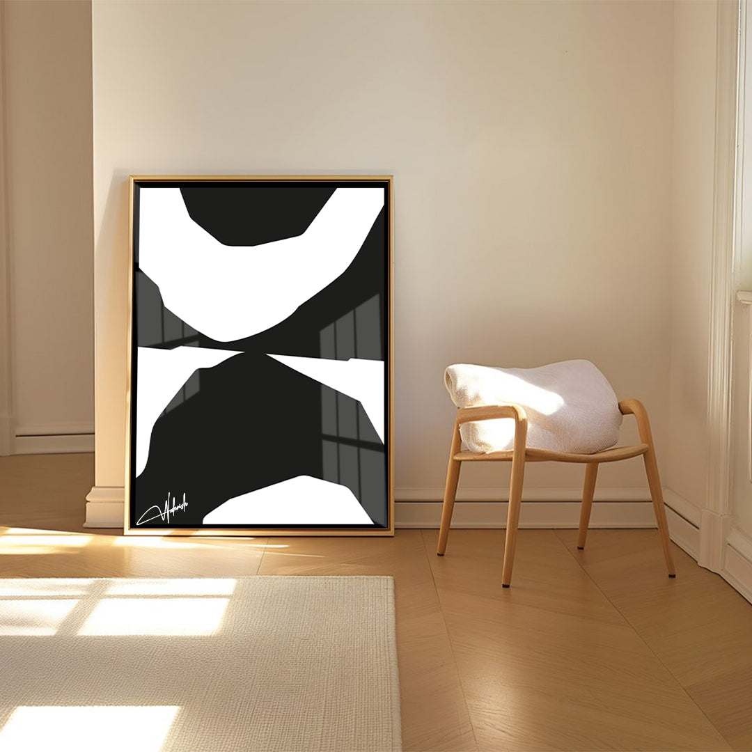 Fragmented Balance – A Bold Black & White Statement in Modern Art