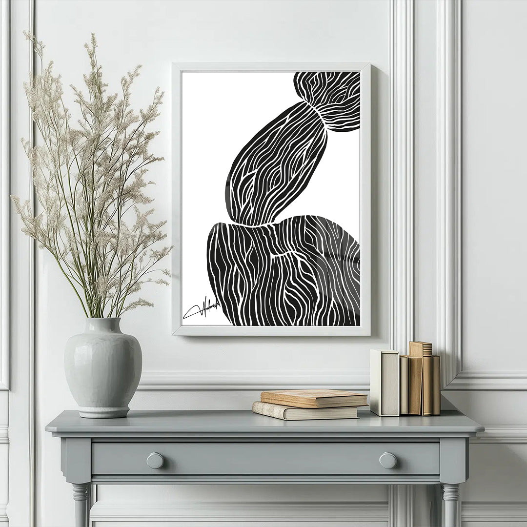 Balanced Lines – Modern Black & White Artwork