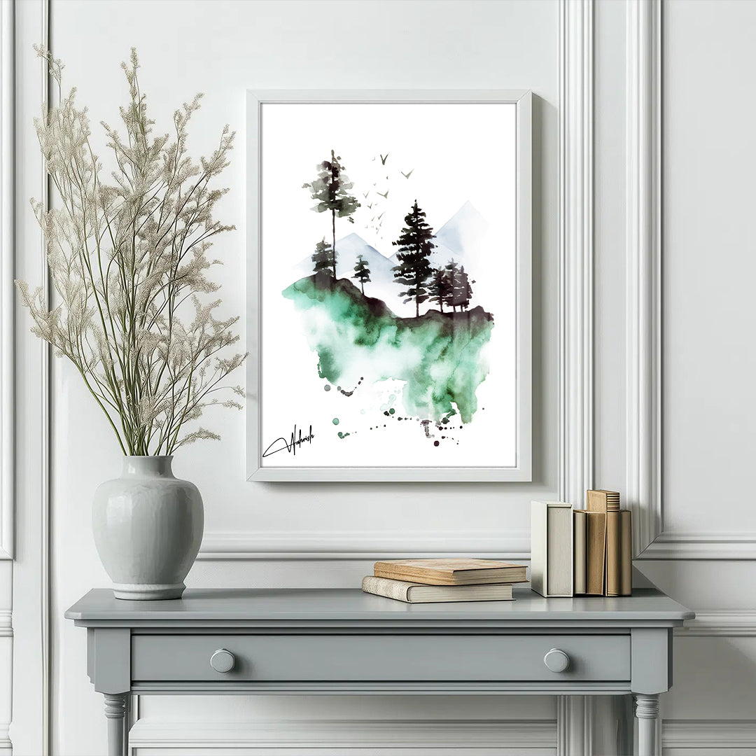 Coastal Stillness – Black & White Minimalist Beach Wall Art