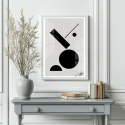 Geometric Balance – Minimalist Black & White Wall Art