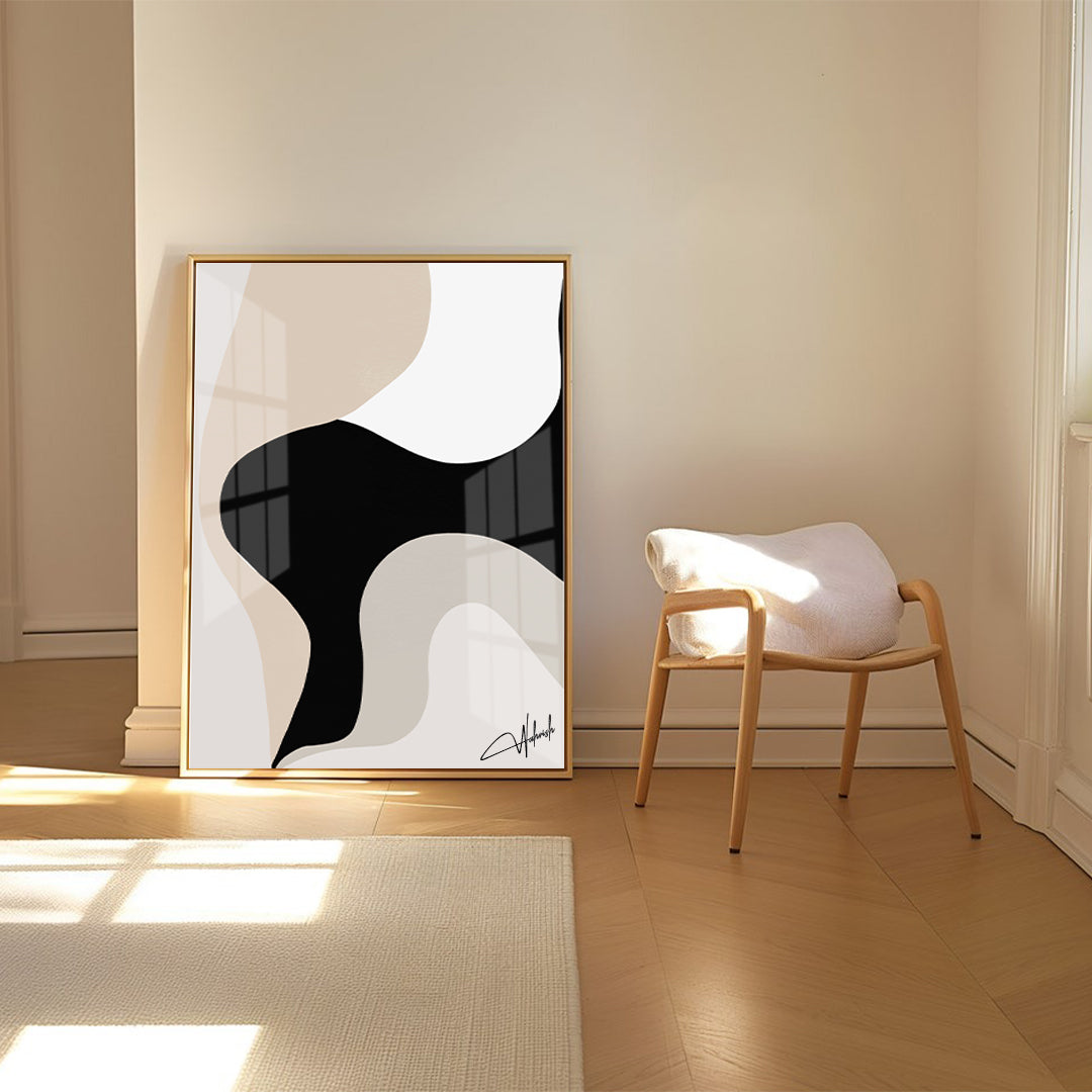 Monochrome Majesty – Black & White Botanical Stag Art