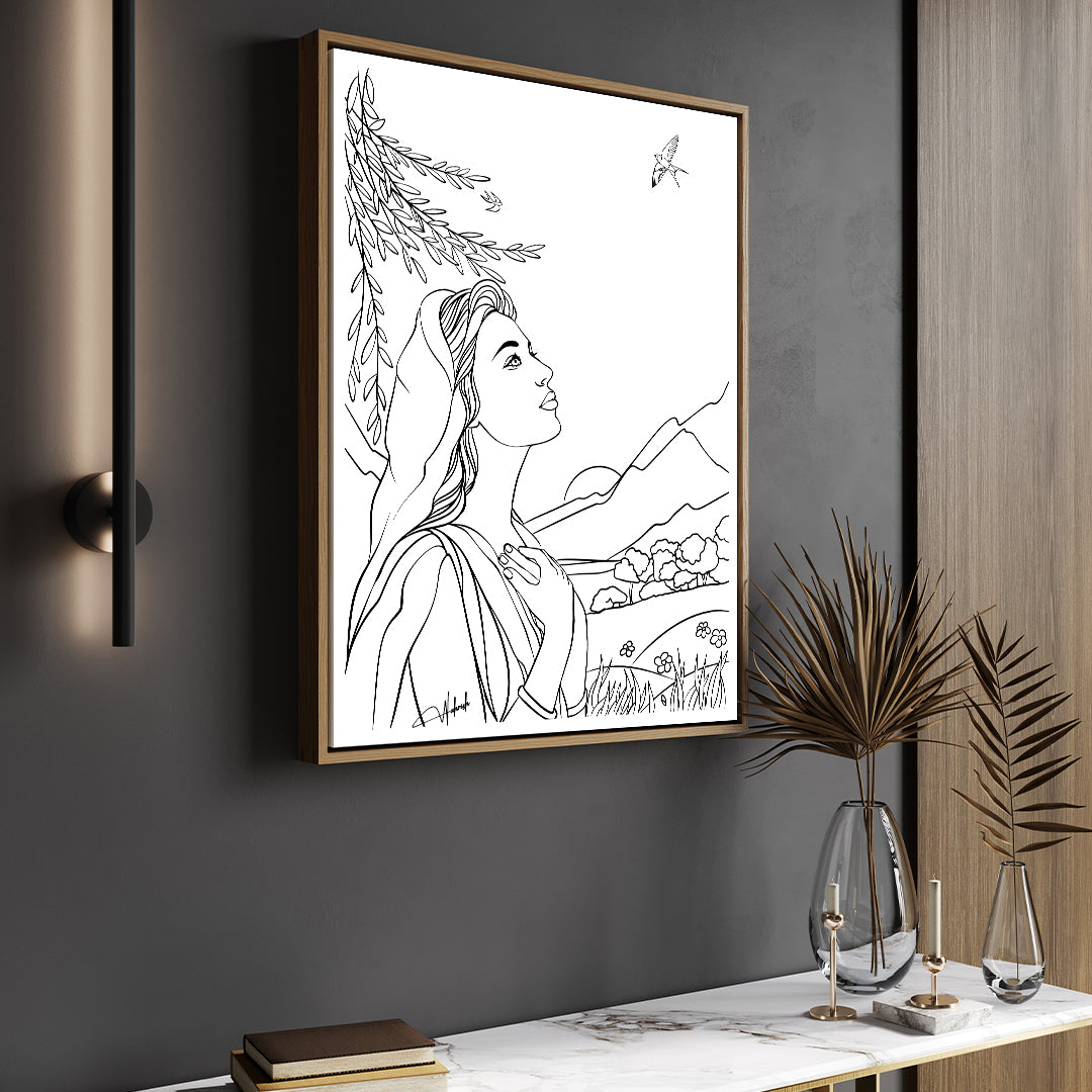Nature Muse - Line Art Wall Frame