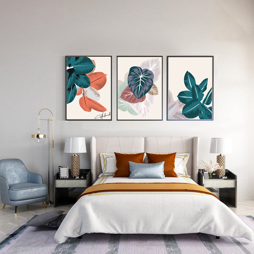 Tropical Botanical Leaf Art – Set of 3 Prints
