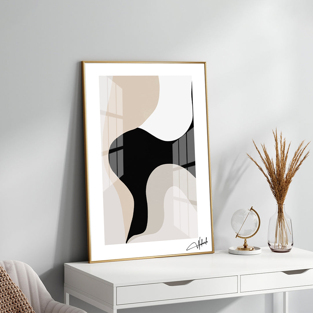 Monochrome Majesty – Black & White Botanical Stag Art