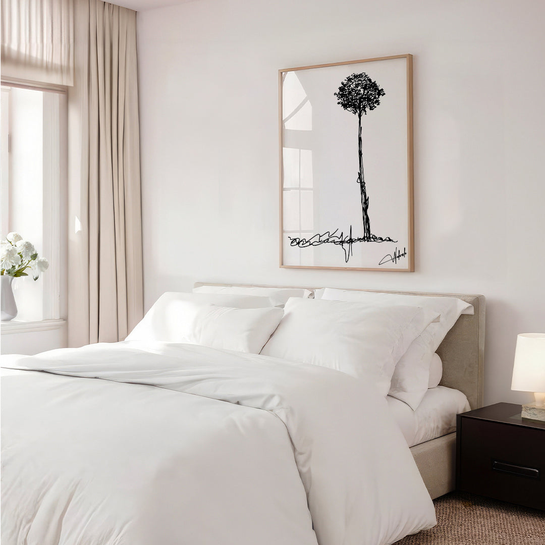 Minimal Line Art - Abstract Tree Wall Frame